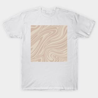 Groovy Swirling Liquid Pattern - Soft Beige T-Shirt